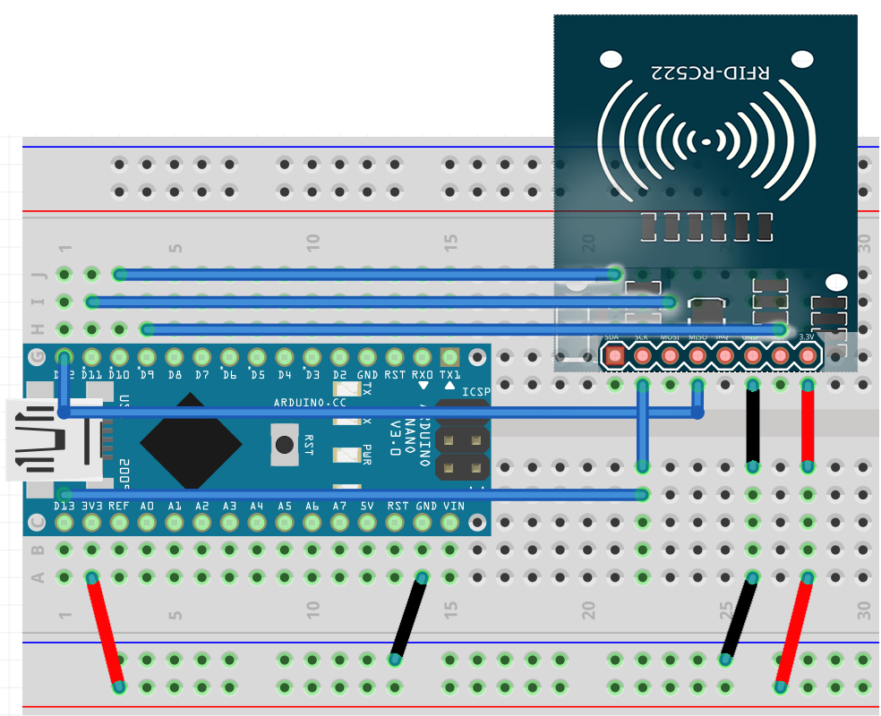 Схема подключения rfid rc522 к arduino uno