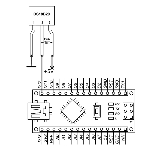 Ds18b20 схема подключения к ардуино
